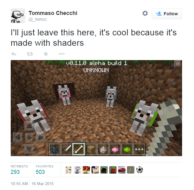 [0.11.0] Colored dog collars coming! MCPE Recent & PE