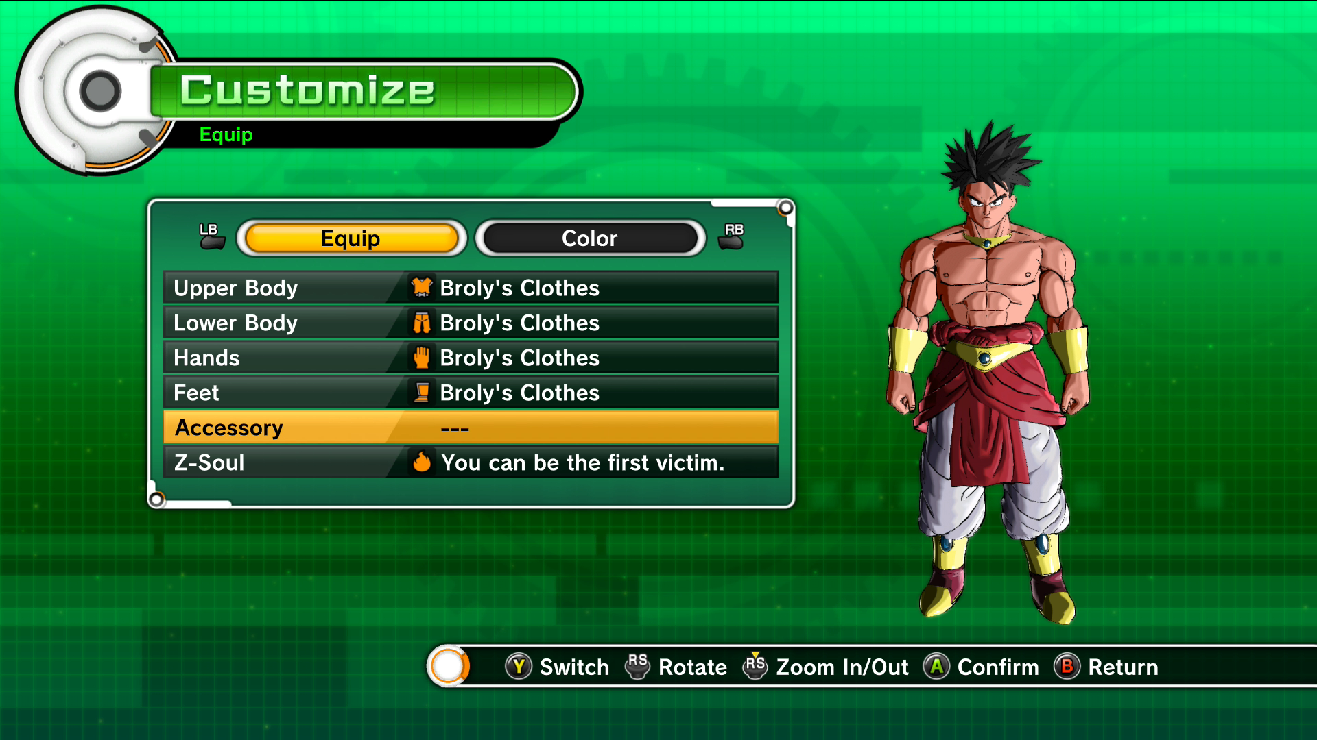 Full Set Of Broly S Clothes Dbxv
