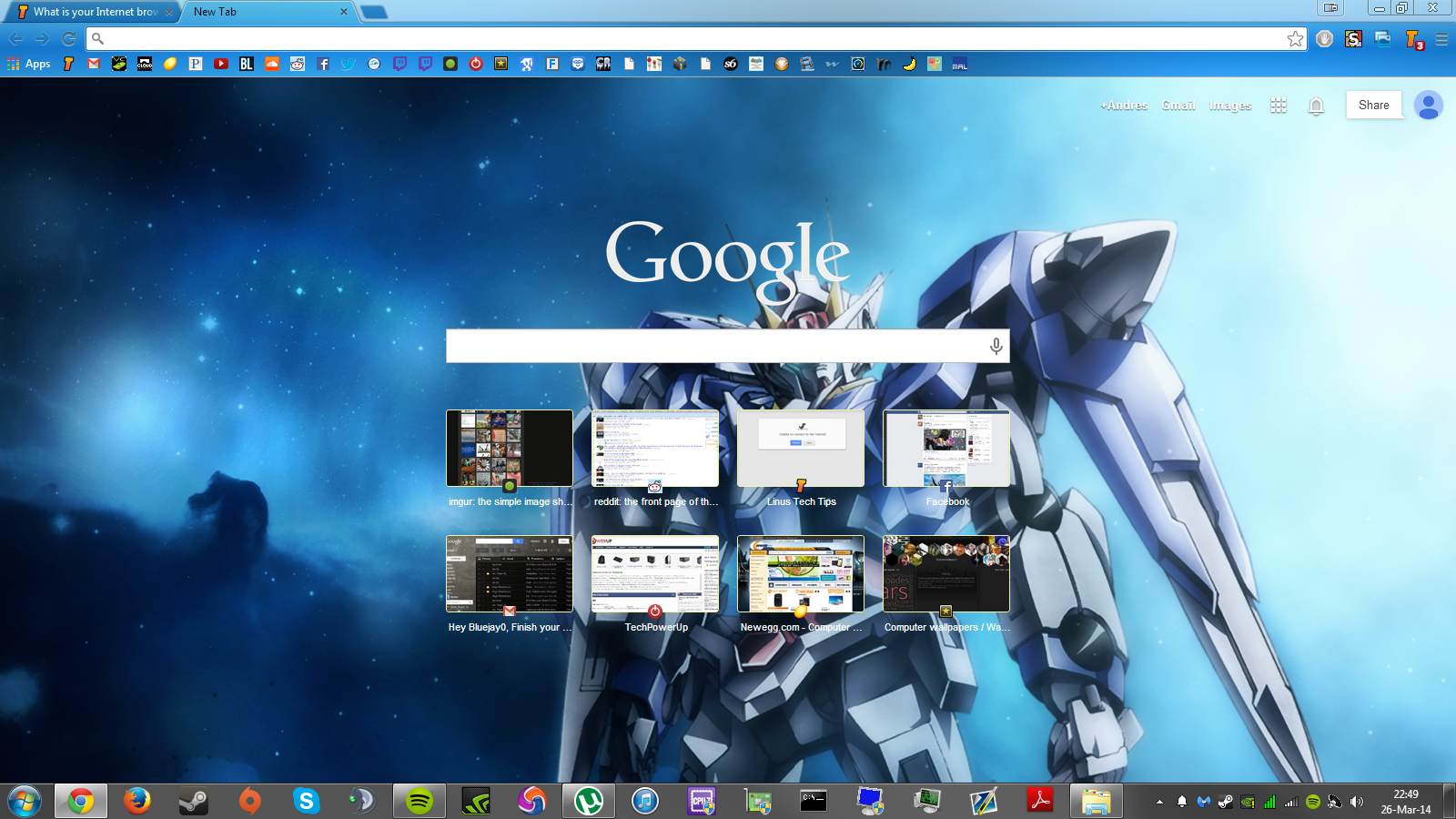 Gundam 00 theme for chrome