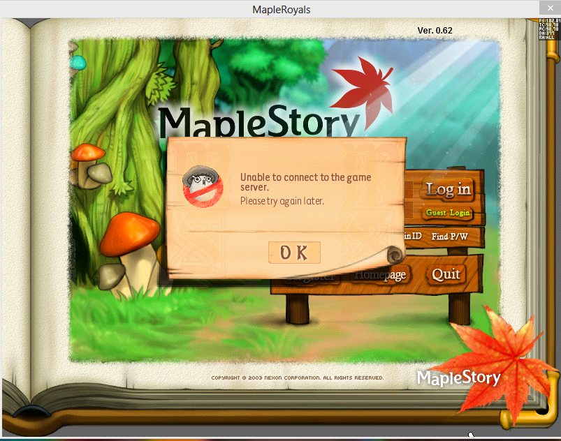 Unable To Connect To The Game Server Maplestory Hidden