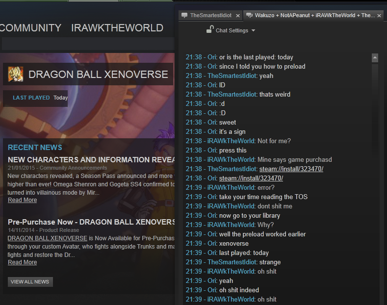 Steam Preload? r/dbxv