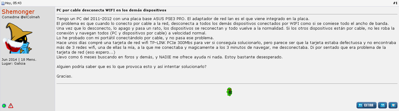 Mi PC por cable, desconecta WIFI en otros dispositivos