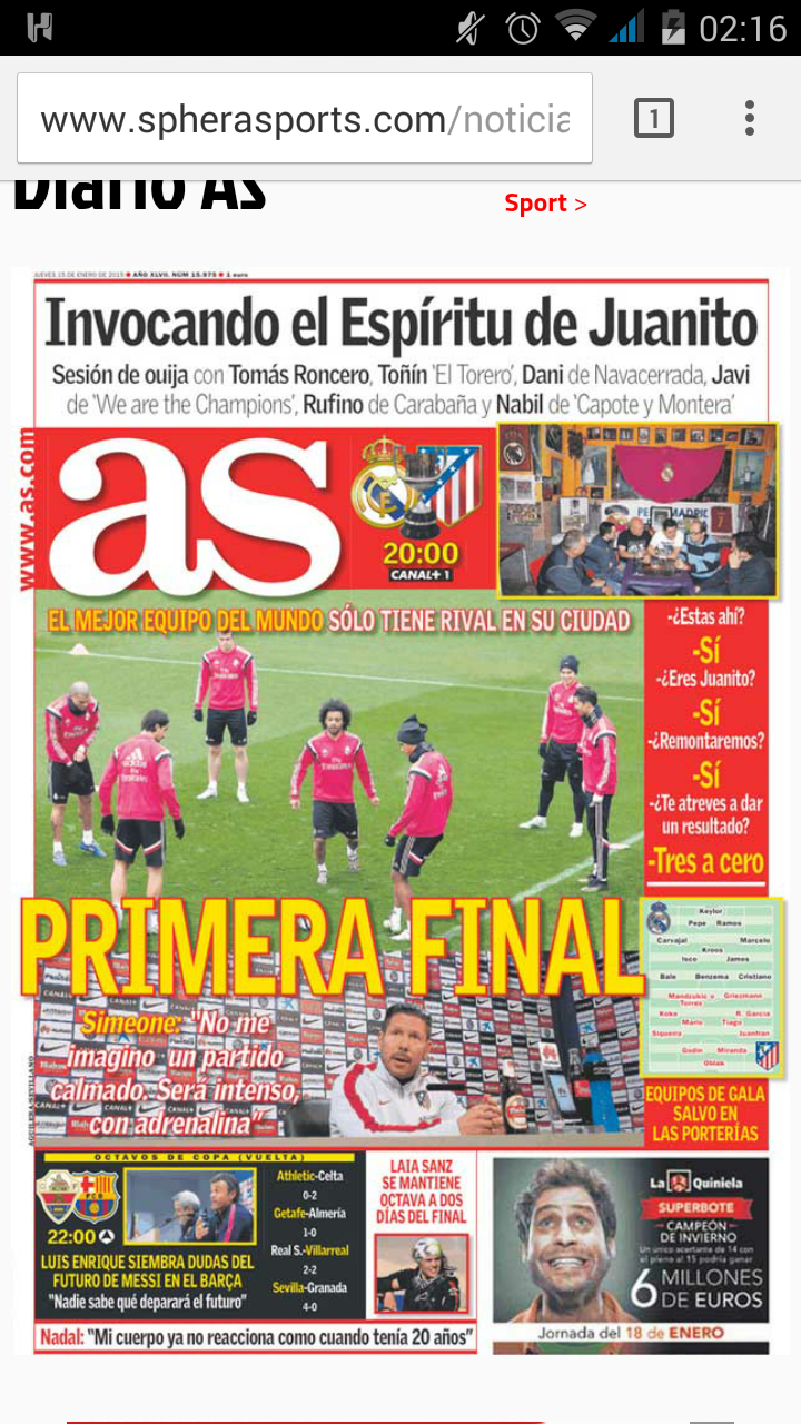 Lamentable portada del diario As de hoy