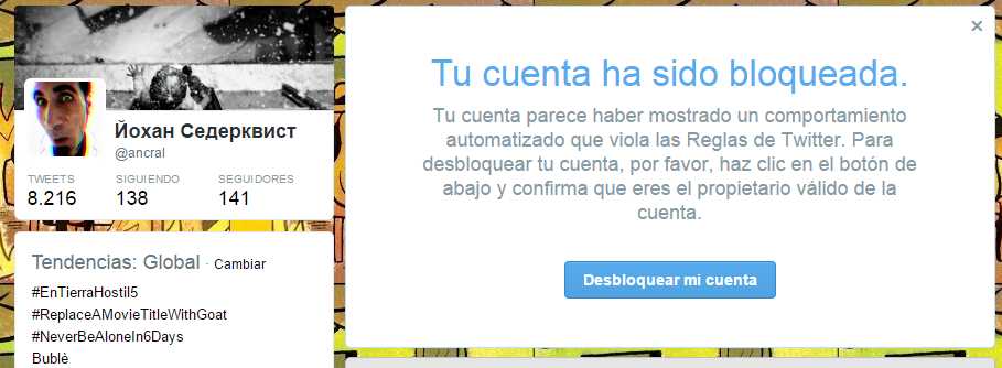 No puedo enviar tweets