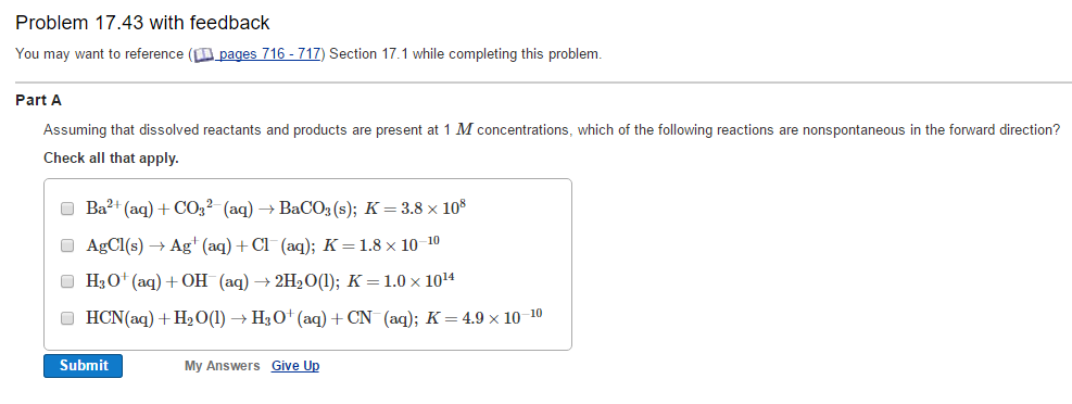 Solved Assuming That Dissolved Reactants And Products Are Chegg