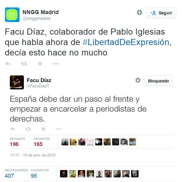 Opinemos sobre este tweet. Lo que dice PODEMOS.