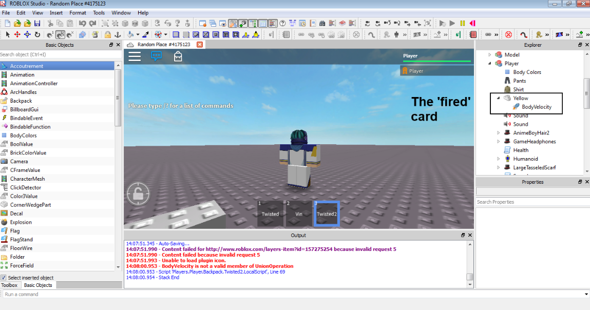 Bodyvelocity Roblox Studio