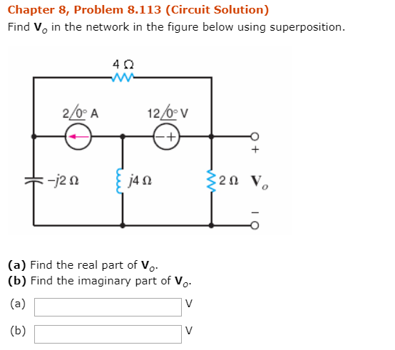 Solved Chapter 8 Problem 8 113 Circuit Solution Find Vo Chegg