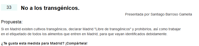 Propuestas graciosas/curiosas Ahora Madrid