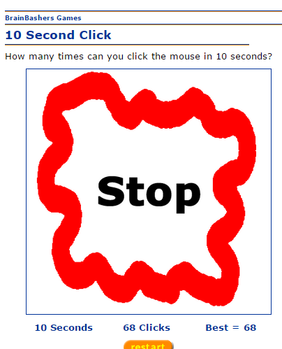 10 seconds click test - Click speed test in 10 seconds.