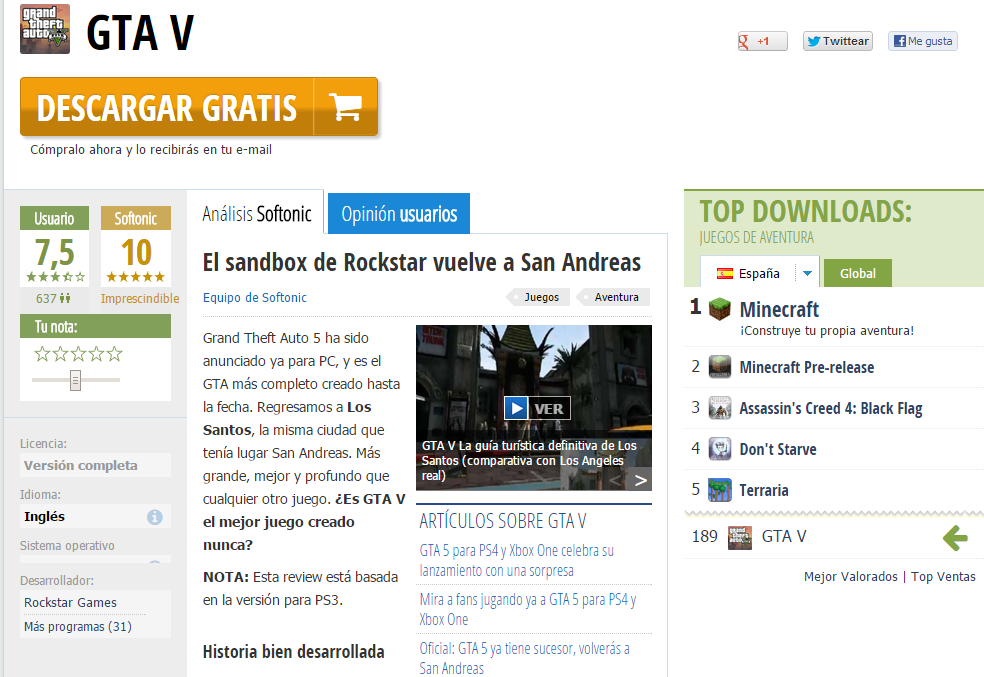 GTA V para ps4