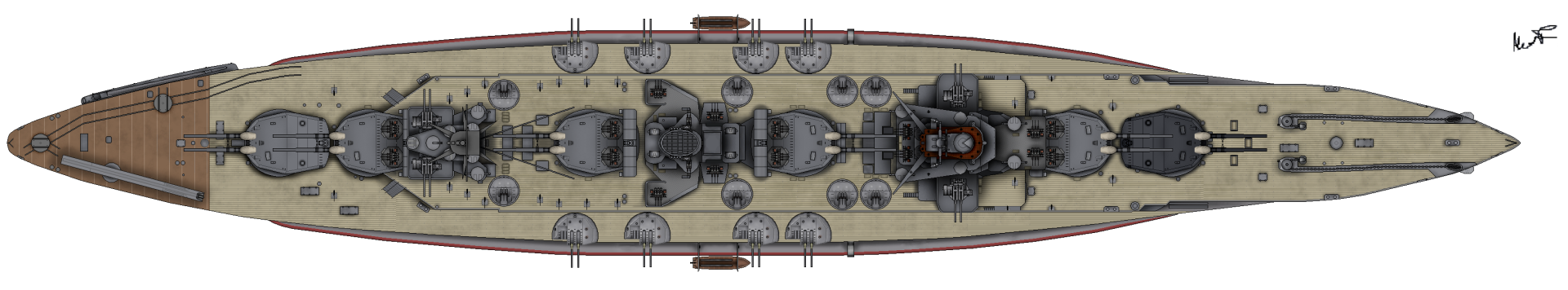 Aphrodite-class battleship, extended AAA