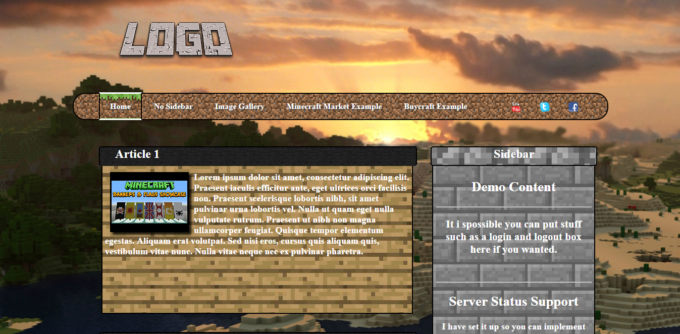 [Free] Minecraft Website Template Art Shops Shops and Requests