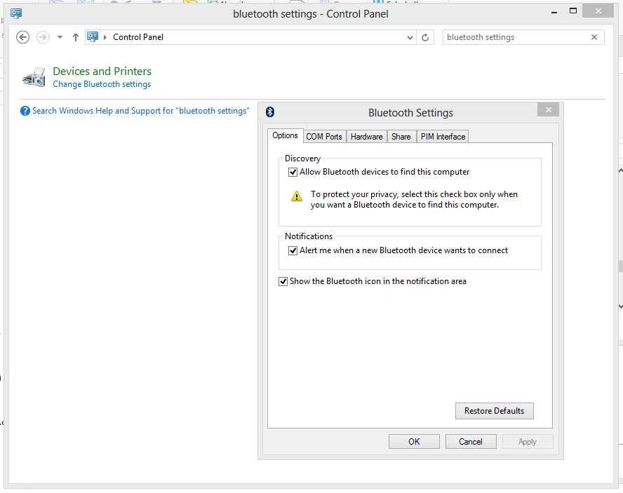 where are bluetooth files stored in windows 10