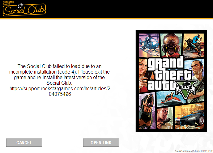 Rockstar Games Launcher / Social Club Update Error