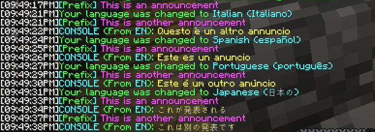 Announcements, and with NewTrans installed their translations too