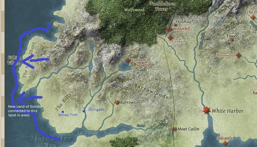 Gondor and Minas Tirith map