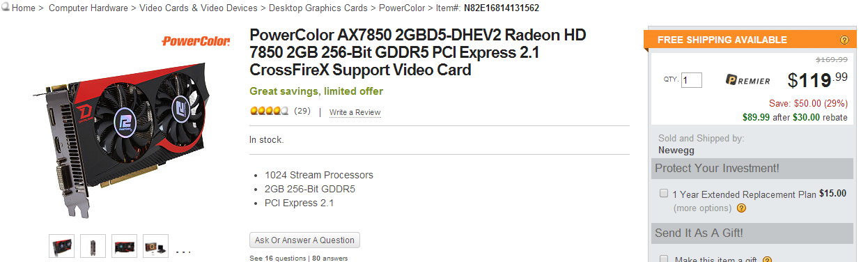 Hot deals 7850