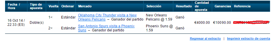 APUESTA SUCULENTA PARA ESTA NOCHE.