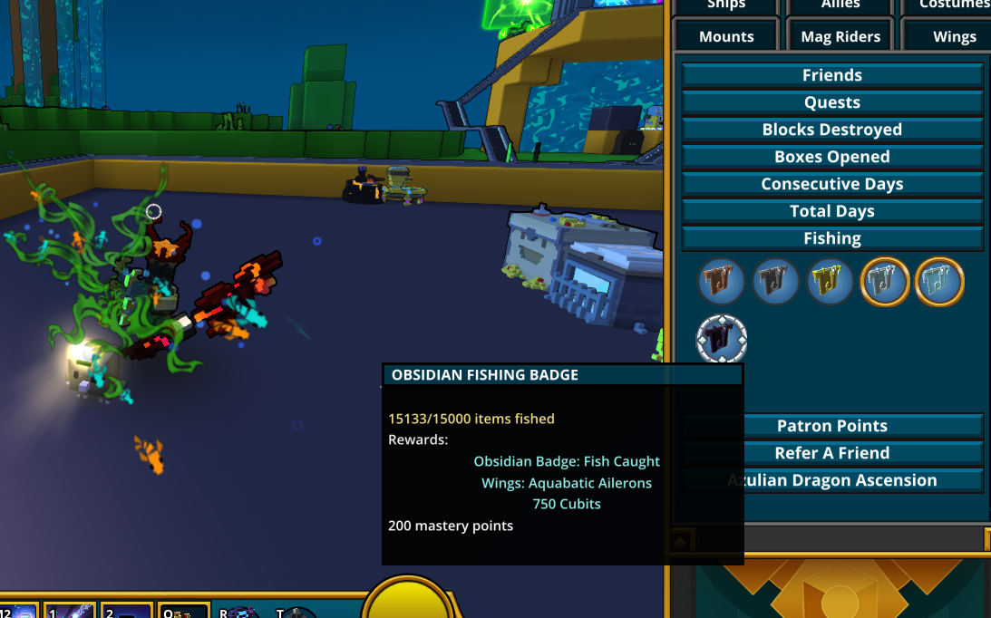 Fishing 15k Obsidian Badge Completion! World First?? r/Trove