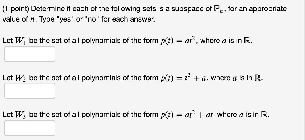 Solved 1 Point Determine If Each Of The Following Sets Is Chegg