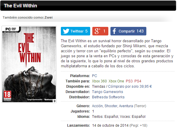 HA SALIDO YA PARA PC the evil within?