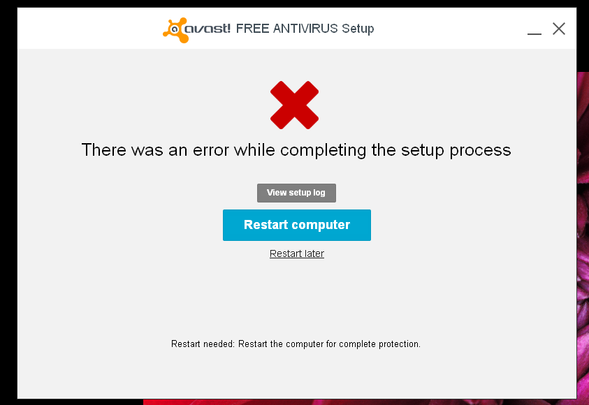 avast error message failed to create rescue disk