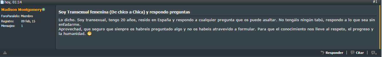 Soy Transexual femenina (De chico a Chica) y respondo preguntas
