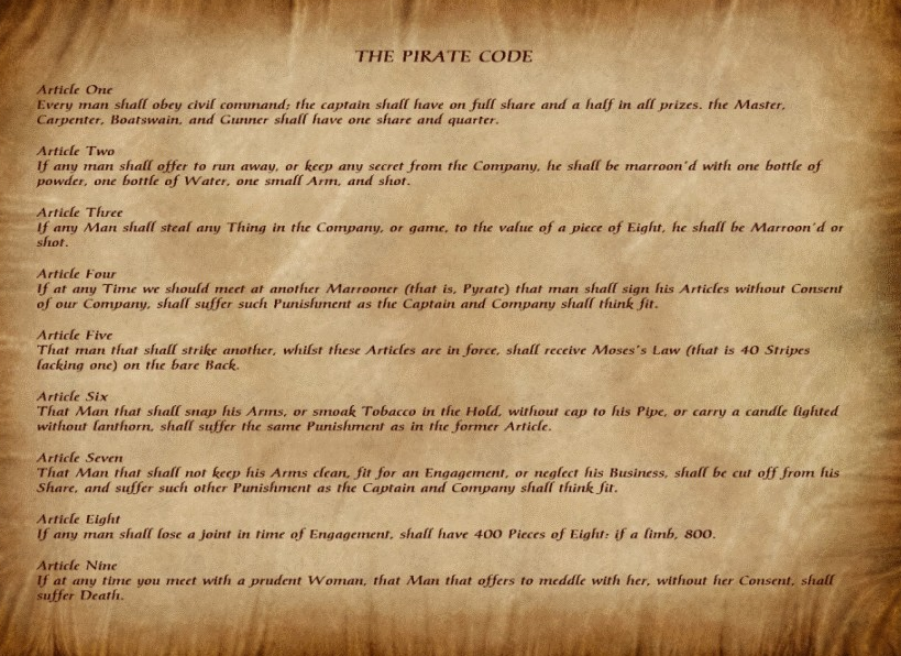 Rule 4 of the Pirate Code, Rules of the Pirate Code