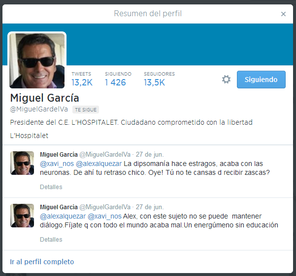 grande Miguel Garcia el presidente del CE Hospitalet