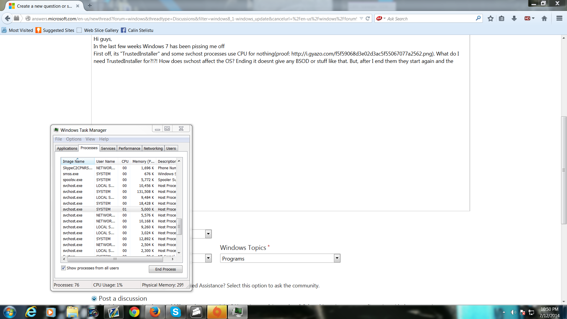In what cases does svchost ship the processor In what cases does svchost ship the processor