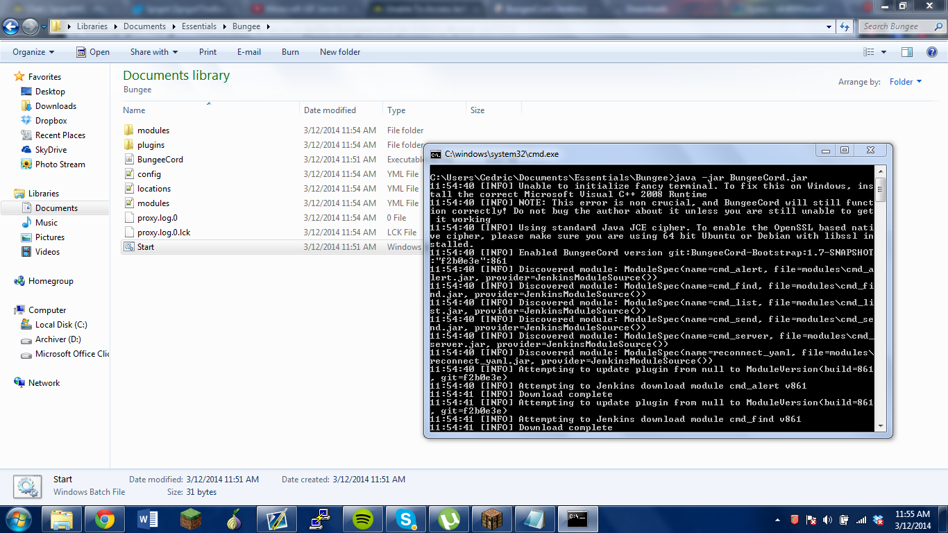 Unable To Access Jarfile BungeeCord.jar SpigotMC High Performance
