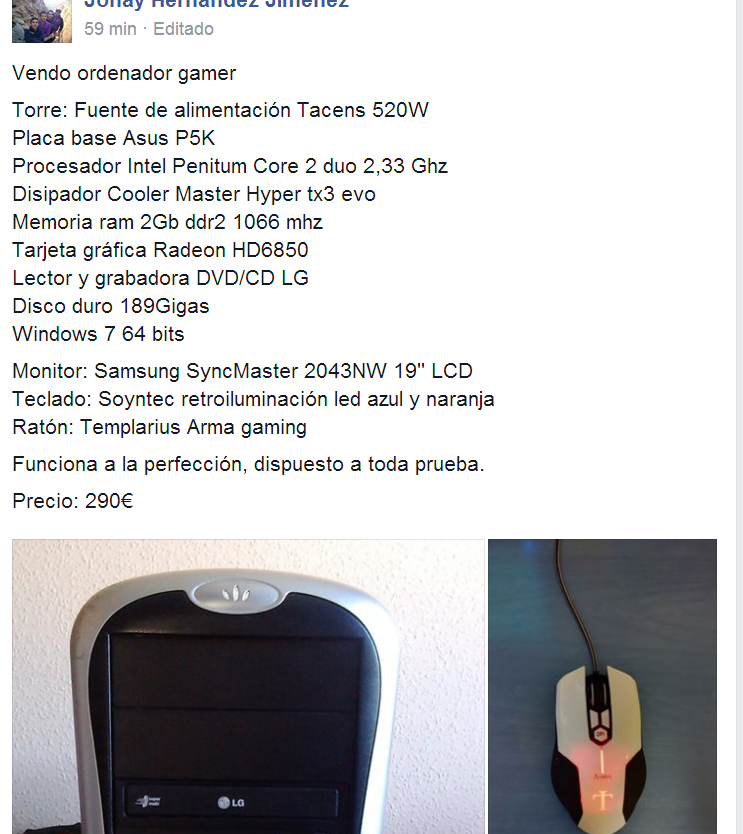 vendo ordenador GAYMER