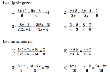 Løs Ligningerne - Matematik - Studieportalen.dk