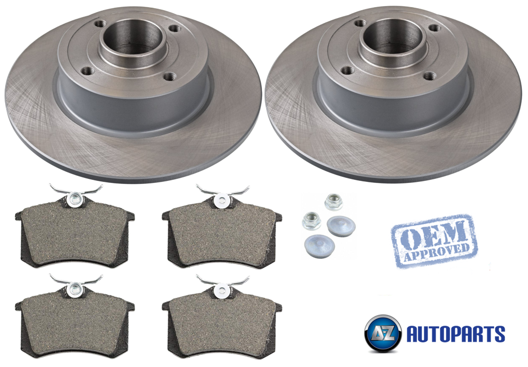 For Renault Megane MK2 2002 2008 Rear Brake Discs Pads W ABS Rings