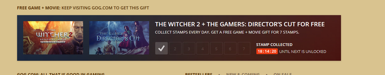 The witcher 2 + The Gamers: Director's Cut Gratis en GoG.