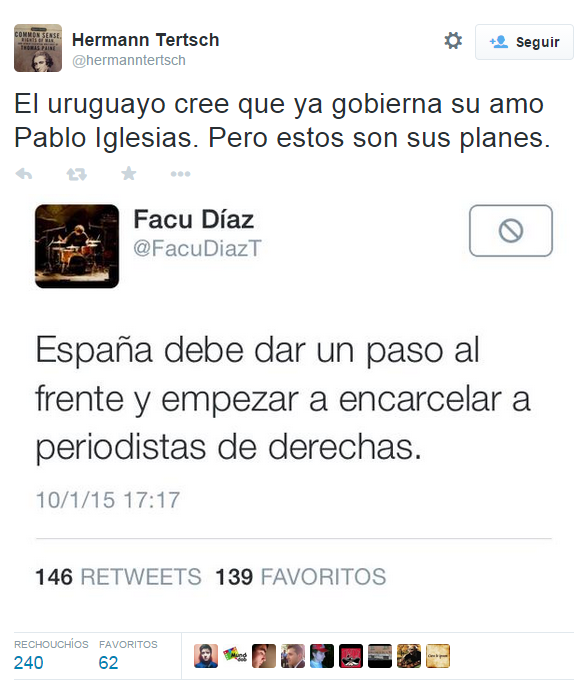 Opinemos sobre este tweet. Lo que dice PODEMOS.