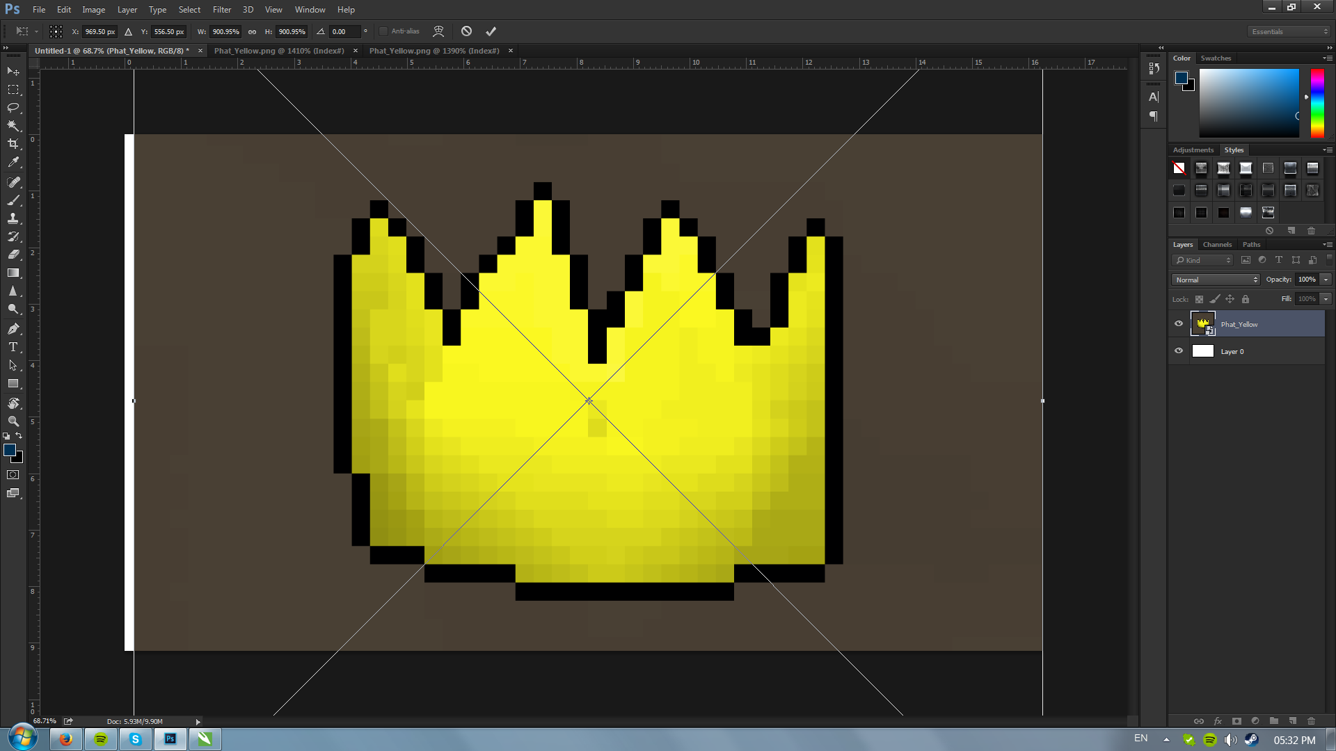 Why does my smart object get pixelated but when I see it in free