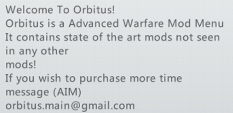 Advanced Warfare | TU10 | Orbitus Menu - Asurekazani