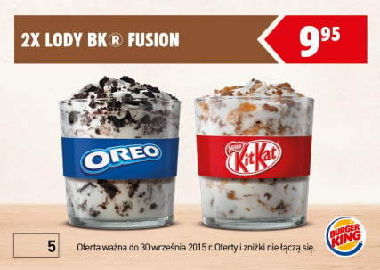 Burger King - 2xlody BK Fusion za 9,95zł