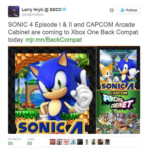 Sonic 4 Episode I Ii And Capcom Arcade Cabinet Coming To Xbox