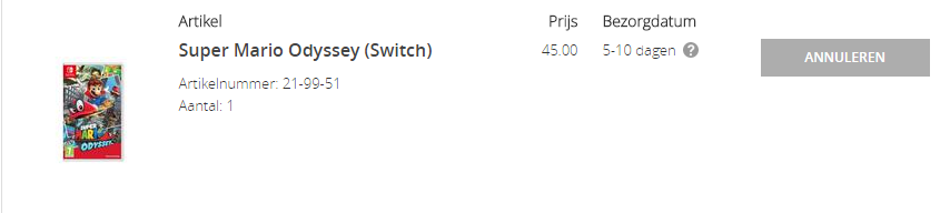 For Dutch Switch owners: Odyssey for €45 at Wehkamp! : r/NintendoSwitch