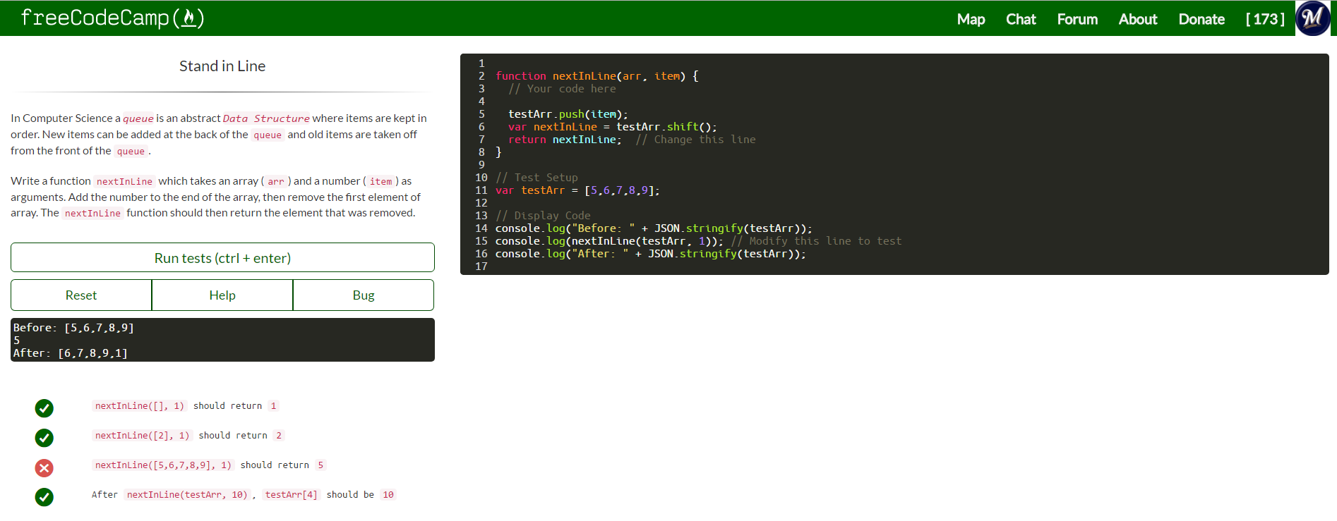Stand in Line third test not getting checked off · Issue #14647 ...
