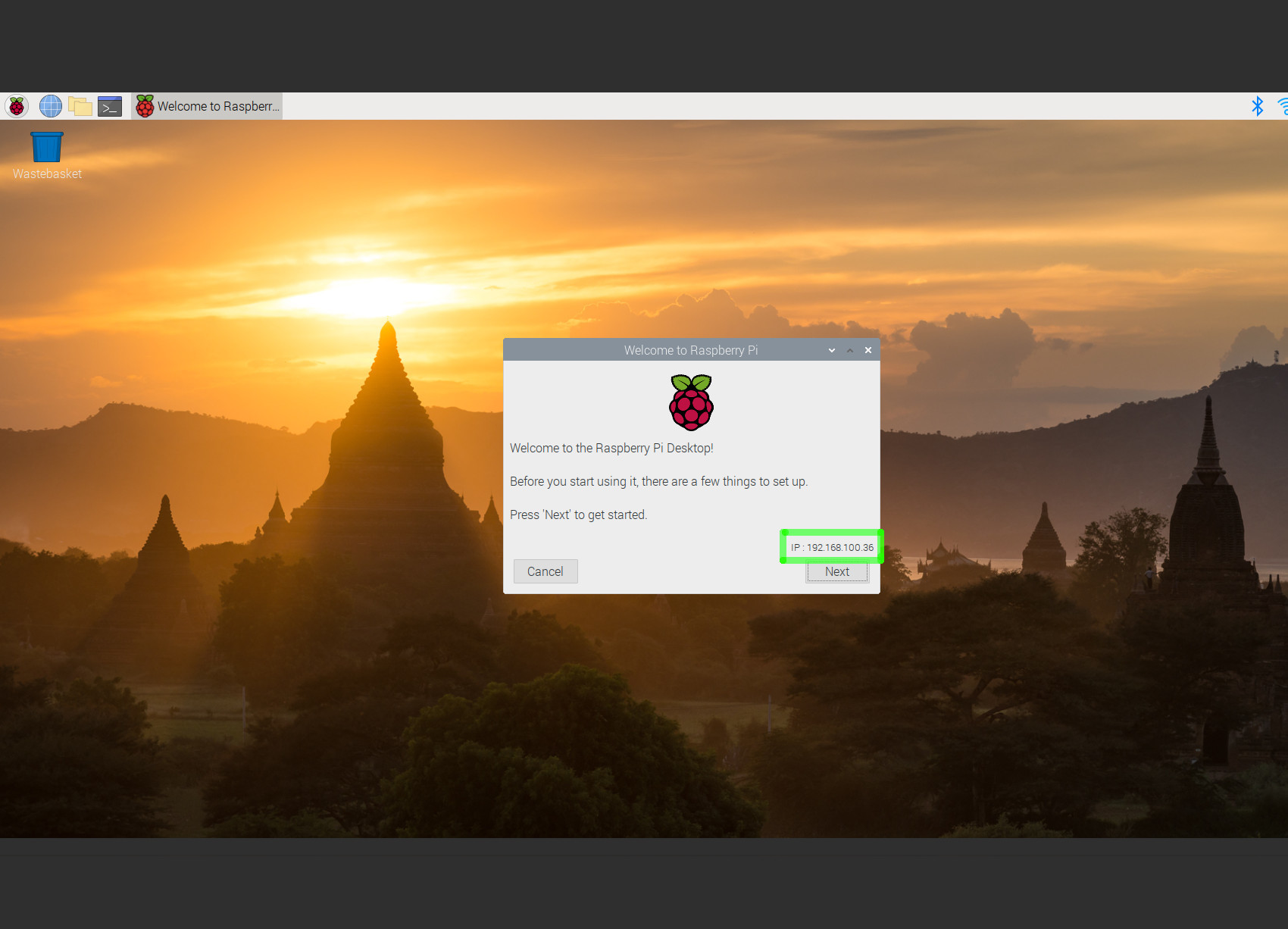 Screenshot of MongoDB Raspberry Pi welcome screen