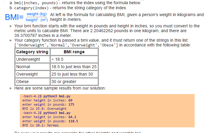 Solved In Python Rite A Function To Calculate A Person S