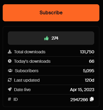 Subscribe to a mod on mod.io