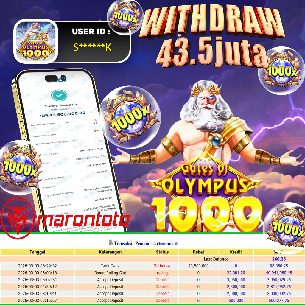 BUKTI JEPE SLOT GACOR DI GATES OF OLYMPS 1000  - PRAGMATIC PLAY ⚡️⚡️