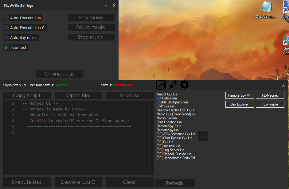Release Skywrite V1 5 Monoco Slick Ui Wearedevs Forum - how to make a ragdoll script roblox