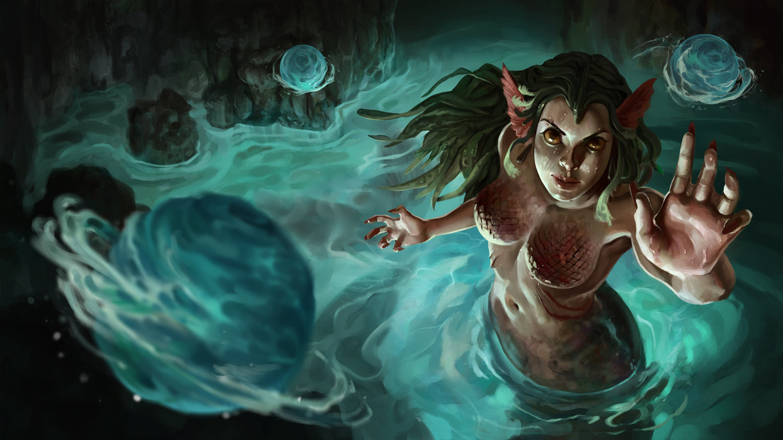 Sirens are mermaid-like creatures that do best in and around water. 