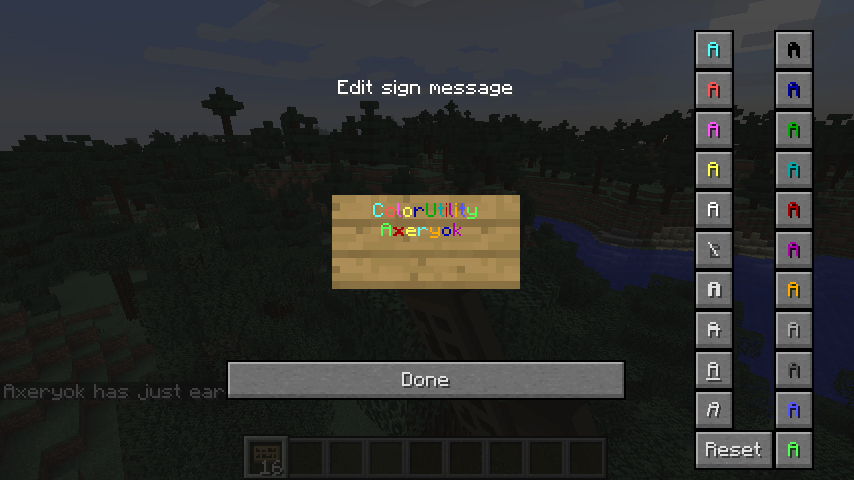 Minecraft chat colors codes